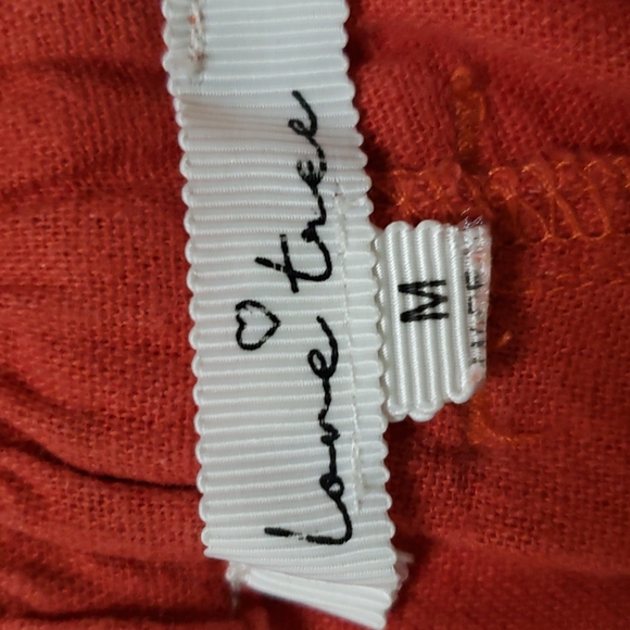 Anthropologie Love Tree orange linen cargo pants joggers - Picture 8 of 16